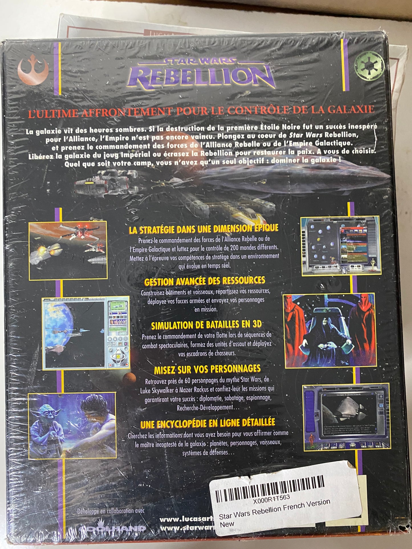 Vintage LucasArts Star Wars Rebellion Win 95 Big Box PC 1998 Brand New Sealed